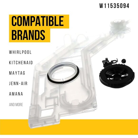 W11535094 Water Inlet Valve for Whirlpool Maytag Dishwasher - Fix No Fill - Picture 2 of 7